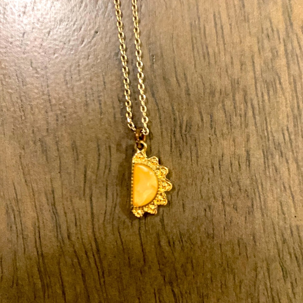 Gold Half Sun Necklace